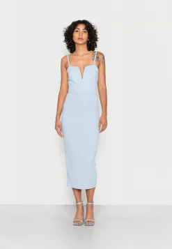 Wal G Anie V Neck Back Zip Midi Dress – Shift Dress . Excellent|Women Dress