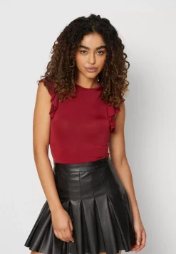 Wal G Ben Ruffle Bodysuit – Print T-Shirt . Free Delivery|Women Top