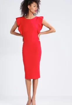 Wal G Diana Ruffle Sleeve Midi Dress – Jersey Dress . Shop|Women Dress