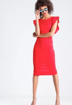 Wal G Diana Ruffle Sleeve Midi Dress – Jersey Dress . Shop|Women Dress