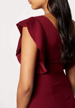 Wal G Diana Ruffle Sleeve Midi Dress – Jersey Dress . Cheap|Women Dress