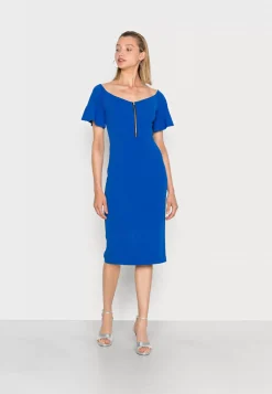Wal G Eldar Off The Shoulder Zip Front Midi Dress – Shift Dress . Tendy Style|Women Dress