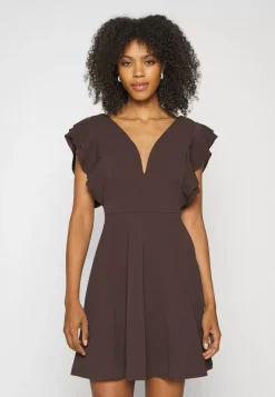 Wal G Lucia V Neck Frill Sleeve Skater Dress – Cocktail Dress / Party Dress . Excellent|Women Dress