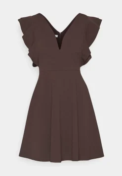 Wal G Lucia V Neck Frill Sleeve Skater Dress – Cocktail Dress / Party Dress . Excellent|Women Dress