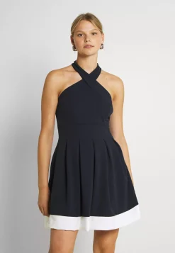 Wal G Milly Halter Neck Contrast Skater Dress – Cocktail Dress / Party Dress . Cheap|Women Dress