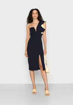 Wal G One Shoulder Ruffle Midi Dress – Jersey Dress . Free Delivery|Women Dress
