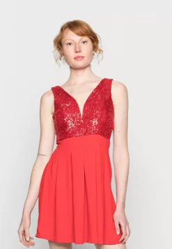 Wal G Pleated Sequin Skater Dress – Cocktail Dress / Party Dress . Sale|Women Dress