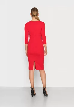 Wal G Rosica 3/4 Sleeve Knot Midi Dress – Shift Dress . Cheap Online|Women Dress