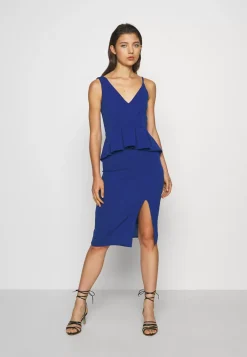 Wal G Sweeny Peplum Midi Dress – Jersey Dress . Discount Sale|Women Dress