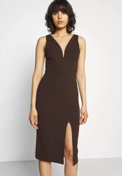 Wal G V Neck Plunge Midi Dress – Jersey Dress . Tendy Style|Women Dress
