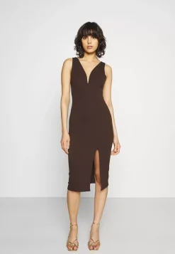 Wal G V Neck Plunge Midi Dress – Jersey Dress . Tendy Style|Women Dress