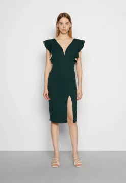 Wal G V Neck Ruffle Sleeve Midi Dress – Cocktail Dress / Party Dress . Opening Sales|Women Dress