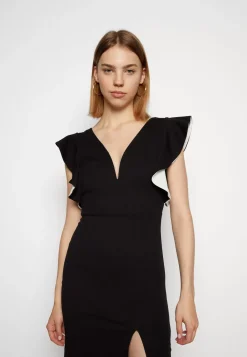 Wal G V Neck Ruffle Sleeve Midi Dress – Cocktail Dress / Party Dress . Free Delivery|Women Dress