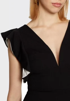 Wal G V Neck Ruffle Sleeve Midi Dress – Cocktail Dress / Party Dress . Free Delivery|Women Dress