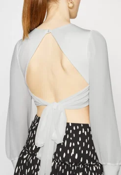 Wal G Wgxzl Wedding – Bessie Mesh Sleeve V Neck Crop Top – Blouse . Online Sales|Women Top