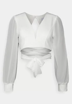 Wal G Wgxzl Wedding – Bessie Mesh Sleeve V Neck Crop Top – Blouse . Online Sales|Women Top